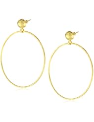 GURHAN "Geo" High Karat Gold Large Dangling Hoop Post Earrings