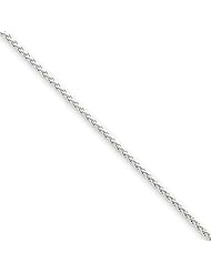 14k White Gold 30in 1.25mm Solid Polished Spiga Necklace Chain. Metal Wt- 4.71g
