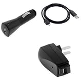 USB Data Cable + USB Car Charger + USB Home Travel Charger for HTC Google Nexus One 1 Smartphone