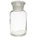 American Educational Clear Flint Glass 250mL Wide Mouth Reagent Bottle with Ground Glass Stopper (Bundle of 5)