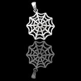 Stainless steel pendant with spider web design
