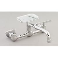 Mueller Industries 123-009 Wall Mount Faucet with Soap Dish Chrome Plated Brass