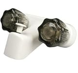RV Tub & Shower Faucet Valve Diverter - White Finish - Acrylic Knobs -For: Recreational Vehicle, Motorhome, Travel Trailer, Camper, Fifth (5th) Wheel, Towable