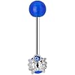 Blue Gem Spider Eyebrow Ring with Acrylic Ball