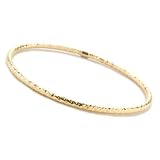 18K White, Rose or Yellow Gold 8.5 Faceted Slip-On Bangle Bracelet