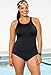 Aquabelle Women's Plus Size Chlorine Resistant! Aquabelle Black High Neck Swimsuit