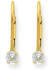 MadiK® 14k Yellow Gold Genuine Aquamarine March Birthstone Leverback Earrings