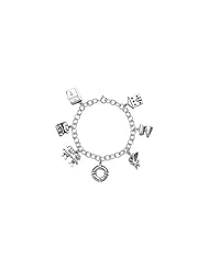CleverEve Designer Series 2013 Inspirational 7 Symbolic Charms House, Scroll, Angel, Safety Tube, Children & Treasure Chest Locket Family Promises Bracelet w/ Gift Box & Card with Poem