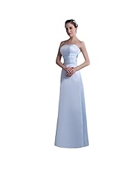 Sexy A-line Strapless Floor Length Lace Satin Bridesmaid Dress/Prom Dress 