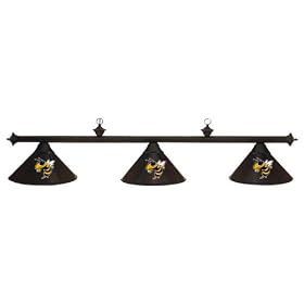 Georgia Tech Yellow Jackets 3pc BLACK METAL SHADE POOL TABLE LIGHT LAMP