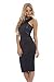 AX Paris Women's Faux Leather Contrast Front Midi Black Dress
