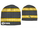Corona Extra Alcohol Beer - Blue Yellow White Ribbed Striped Beanie Cap Hat