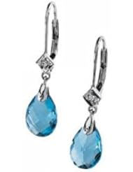 Swiss Blue Topaz and Diamond Earring