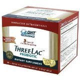 Threelac Probiotic Dietary Supplement, Natural Lemon Flavor, .053-Ounce Packets (Pack of 60)