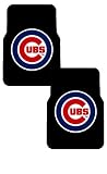 A Set of 2 MLB Major League Baseball Licensed Universal-Fit Molded Front Rubber Floor Mats - Chicago Cubs