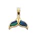 14k Opal Whale Tail Pendant