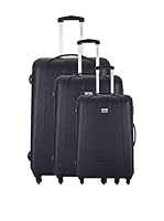 PLATINIUM Set de 3 trolleys rígidos (Azul)