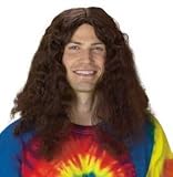 Sixties Retro Hippie Style Way Out Wavy Dark Brown Halloween Wig #92967/1967