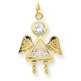 14k April Girl Angel Birthstone Charm