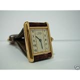 Vintage Antique: Pre-Owned Ladies Must de Cartier Tank Watch Vermeil with Rare Roman Dial 1980's by Cartier