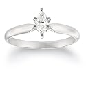 14k Choice of White or Yellow Gold Marquise Solitaire Diamond Engagement Ring (1/4 ct, H-I Color, SI2-I1 Clarity)
