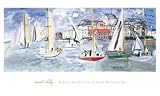 Regates Dans Le Port De Trouville by Raoul Dufy. Art Print Poster 40 inches width by 24 inches height. Highest Quality Art Poster Print