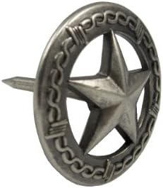 Springfield Leather Company Large Old Silver Barbwire Star Upholstery Tack 50 Pack
