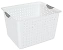 Sterilite 16288006 Ultra Basket with Titanium Inserts, White, 6-Pack, Deep