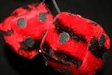 Zebra Fuzzy Dice- Red