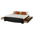 Prepac Platform Bed - Black (King)