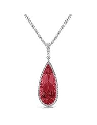 9.04Ct Pear Cut Ruby & VS Diamond Accented Pendant 14K Gold