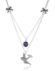 Betsey Johnson "Iconic Amethyst" Snake Duo Pendant Necklace, 19"