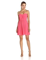 Strapless Pleated Polyester  Dress