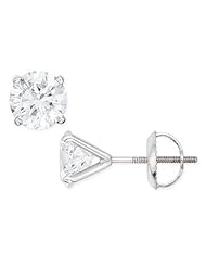 2 Carat Diamond Stud 14K White Gold Earrings
