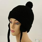 Toddler Beanie Hat with Ear Flaps - Black