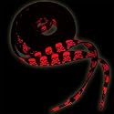 Skulls Black/Red Punk Rock Laces for Shoes, Boots, or Skates