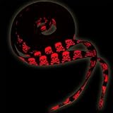 Skulls Black/Red Punk Rock Laces for Shoes, Boots, or Skates