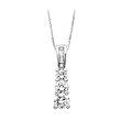 3 Diamond Pendant 1/2 ct. in 14K White Gold with Chain