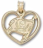 Tampa Bay Buccaneers "Flag Heart" Pendant - 10KT Gold Jewelry
