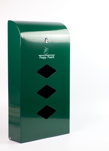 Crown Products Llc Poopy Pouch Universal Pet Waste Dispenser - 600 Bags, Galvanized Steel, Hunter Green, 1 Count, 10 Gallons, Unscented