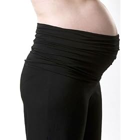 Crave Maternity Black Fold Down Jersey Trousers, Size 10