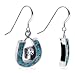 Turquoise Horse Shoe Head Sterling Silver French Ear Wire Hook 1.20" X 0.40" Dangle Earrings
