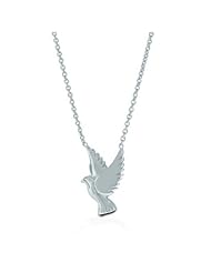 Bling Jewelry 925 Sterling Silver Religious Dove Pendant Necklace 16 inches
