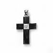 STERLING SILVER MEN'S PENDANT W/CZ 59mm - Cross