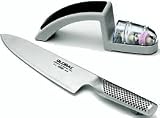 Global - G2 - 20cm Cook's Knife and Minosharp Ceramic Water Sharpener - GIFT BOXED