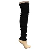 Black Anna Sui Side Cable Slouchy Extra Long Leg Warmer