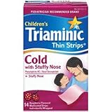 Triaminic Cold Stuffy Nose Relief Thin Strips for Children, Raspberry Flavor - 14 ea