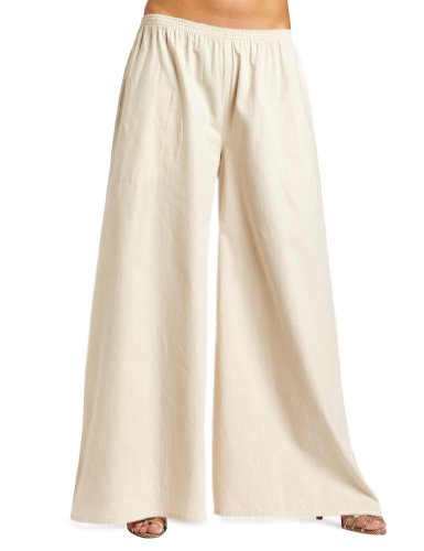 Majestic Swim Women’s Wide Leg Pant, Oatmeal, Small