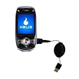 Retractable USB Cable for the Helio HERO with Power Hot Sync and Charge capabilities - Gomadic Brand w/ TipExchange Technology