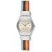 Swatch Women's CORE COLLECTION YSS1006 Orange Cloth Quartz Watch with Silver Dial